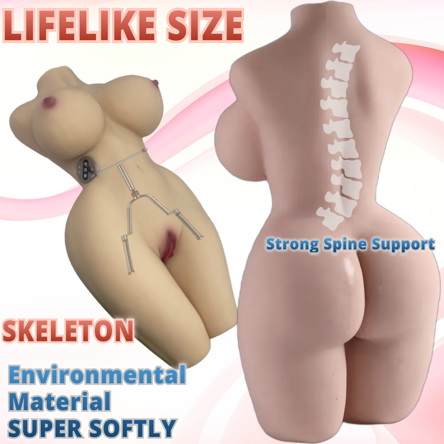 10 Sucking 10 Vibrator 4 language Sound 38LB ECSTATOYS Sex Doll full size body full body Pocket Pussy and hands free masturbators Orgasm 3in1 torso Vagina Sex Toy Pussy Ass Men Masturbation realistic suction