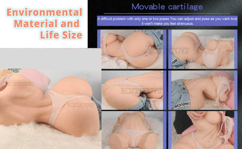 9KG 20LB Sex Doll Lifesize Love Doll Male Masturbators Sex Toy Torso Female Half Body Sexdoll Adult Sex Toys with 3 Channel with Big Boobs Ass Male for Men Couples