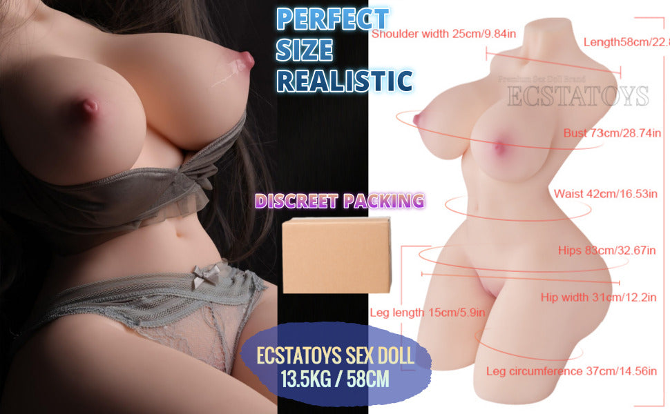 14KG 30LB ECSTATOYS Sex Doll Lifesize Love Doll Full Size Body Male Masturbators Sex Toy Female Half Body Sexdoll Adult Sex Toys with 2 Channel with Big Boobs Ass Male Soft Real for Men Couples Butt for Men Masturbation